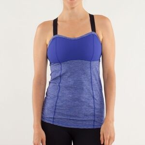 Lululemon Run: Catch Me Tank Tonka Stripe Pigment Blue size 6